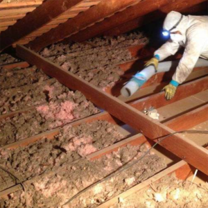 Attic insulation removal