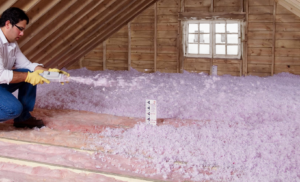 blown-in-insulation pink